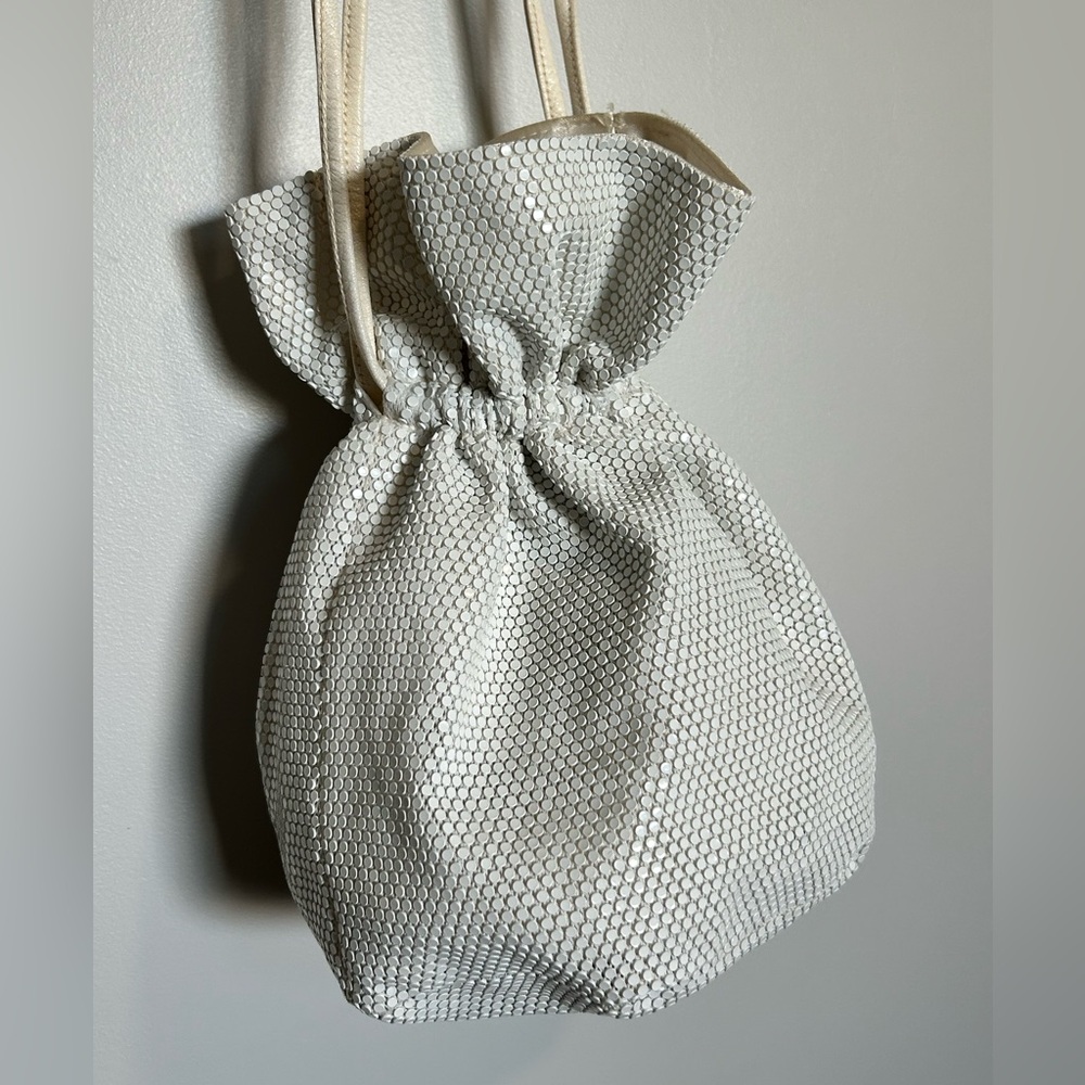 Vintage Drawstring Bucket Bag, Evening Clutch, Cinch Cocktail Purse.